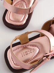 Rose Gold Metallic Leather Fisherman Sandals - Image 8 of 9