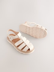 White Standard Fit (F) Chunky Fisherman Sandals - Image 10 of 10