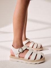 White Standard Fit (F) Chunky Fisherman Sandals - Image 2 of 10