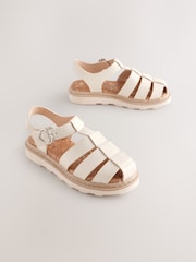 White Standard Fit (F) Chunky Fisherman Sandals - Image 5 of 10