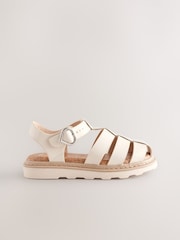 White Standard Fit (F) Chunky Fisherman Sandals - Image 6 of 10