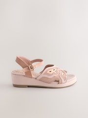Pink Butterfly Wedge Sandals - Image 2 of 5