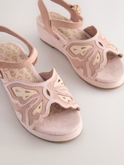 Pink Butterfly Wedge Sandals - Image 3 of 5