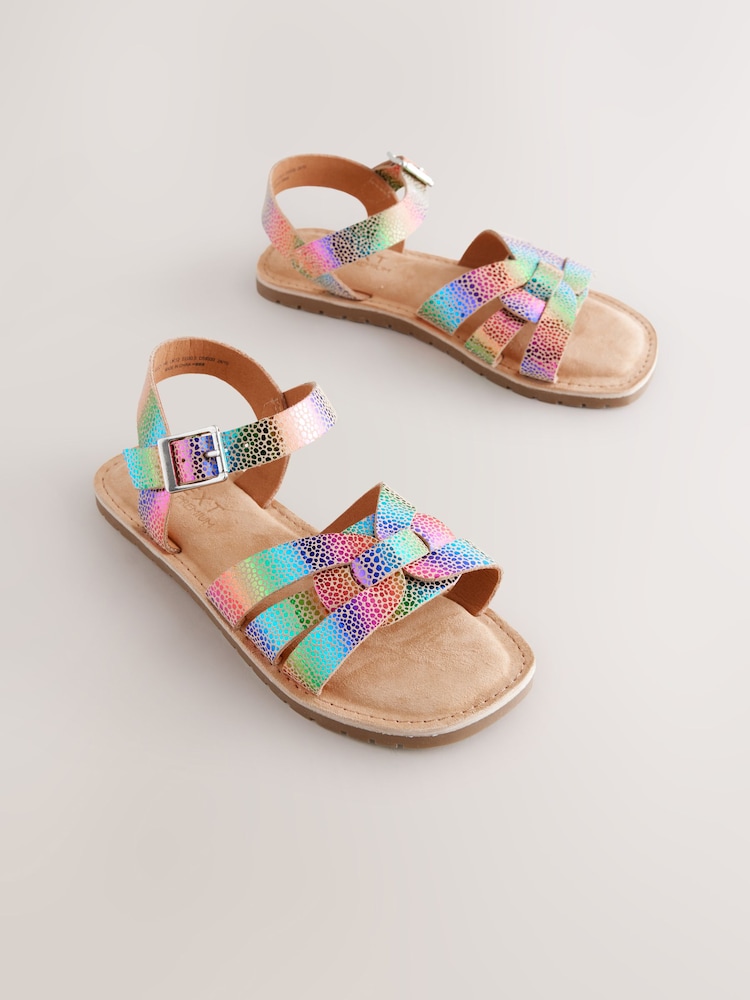Rainbow Standard Fit (F) Leather Woven Sandals - Image 5 of 8