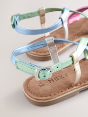 Rainbow Metallic Leather Strappy Buckle Fastening Sandals - Image 4 of 5