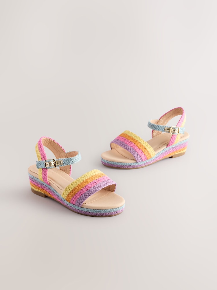Rainbow Jute Wedge Sandals - Image 1 of 6
