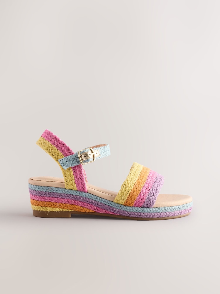 Rainbow Jute Wedge Sandals - Image 2 of 6