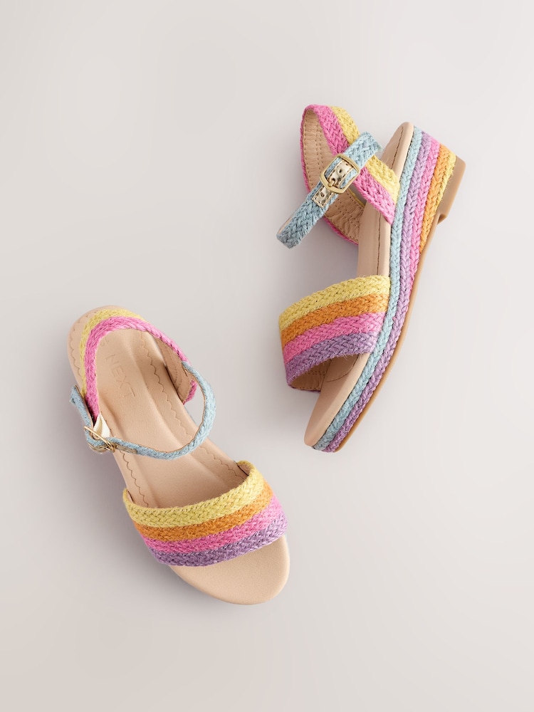 Rainbow Jute Wedge Sandals - Image 6 of 6