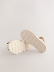 Gold Metallic Standard Fit (F) Chunky Fisherman Sandals - Image 3 of 5