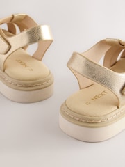 Gold Metallic Standard Fit (F) Chunky Fisherman Sandals - Image 5 of 5