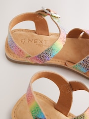 Rainbow Wide Fit (G) Leather Woven Sandals - Image 3 of 5