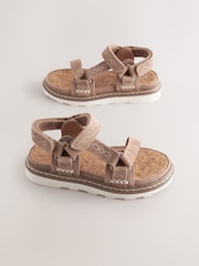 Tan Brown Suede Trekker Touch Fastening Sandals - Image 4 of 8