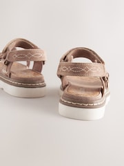 Tan Brown Suede Trekker Touch Fastening Sandals - Image 6 of 8