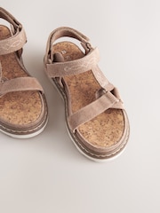 Tan Brown Suede Trekker Touch Fastening Sandals - Image 7 of 8