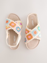 Multicolour Crochet Slip on Corkbed Sandals - Image 1 of 6