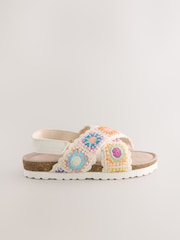 Multicolour Crochet Slip on Corkbed Sandals - Image 2 of 6