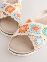 Multicolour Crochet Slip on Corkbed Sandals - Image 4 of 6