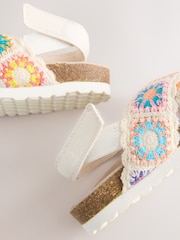 Multicolour Crochet Slip on Corkbed Sandals - Image 5 of 6