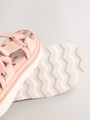 Dusky Pink Suede Trekker Touch Fastening Sandals - Image 3 of 4