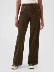Gap Brown High Waisted Corduroy Stride Wide-Leg Jeans - Image 2 of 8
