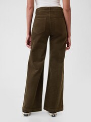 Gap Brown High Waisted Corduroy Stride Wide-Leg Jeans - Image 3 of 8