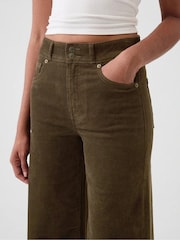 Gap Brown High Waisted Corduroy Stride Wide-Leg Jeans - Image 6 of 8