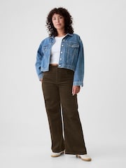 Gap Brown High Waisted Corduroy Stride Wide-Leg Jeans - Image 7 of 8