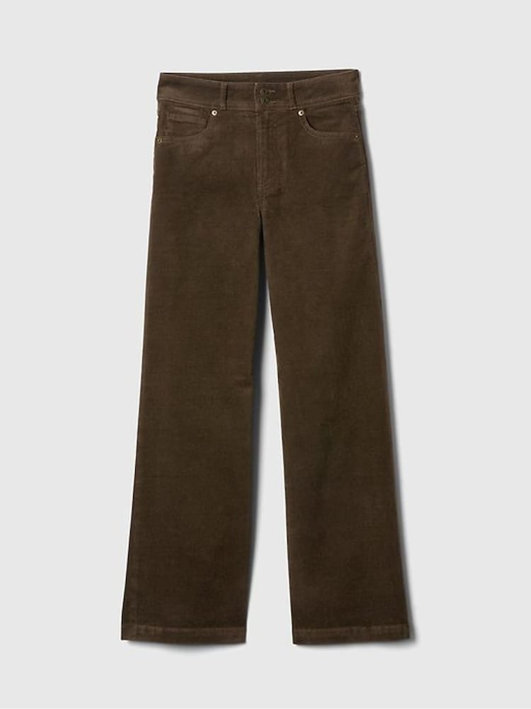 Gap Brown High Waisted Corduroy Stride Wide-Leg Jeans - Image 8 of 8