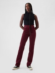 Gap Burgundy Red High Waisted Corduroy 90s Straight Trousers - Image 1 of 6