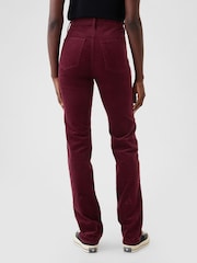 Gap Burgundy Red High Waisted Corduroy 90s Straight Trousers - Image 3 of 6