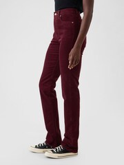Gap Burgundy Red High Waisted Corduroy 90s Straight Trousers - Image 4 of 6