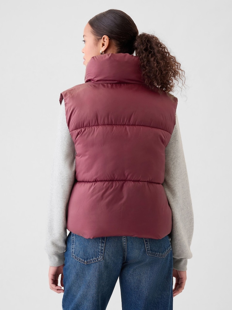 Bordeauxrood - Gap Gewatteerde bodywarmer met logo - Image 3 of 5