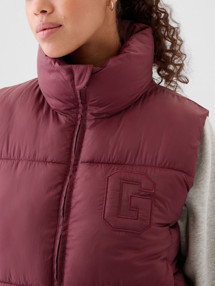 Bordeauxrood - Gap Gewatteerde bodywarmer met logo - Image 4 of 5