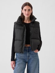 Zwart - Gap Gewatteerde bodywarmer met logo - Image 1 of 5