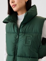 Kakigroen - Gap Gewatteerde bodywarmer met logo - Image 4 of 5