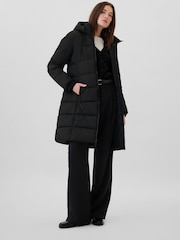 Gap Black Logo Long Puffer Coat - Image 1 of 5