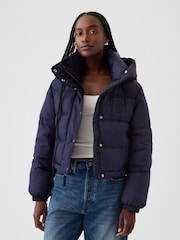 Gap Navy Blue Logo Heavyweight Puffer Coat - Image 1 of 6