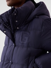 Gap Navy Blue Logo Heavyweight Puffer Coat - Image 2 of 6