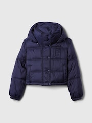Gap Navy Blue Logo Heavyweight Puffer Coat - Image 4 of 6
