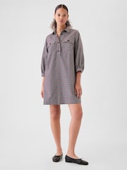 Gap Red Flannel Utility Mini Shirtdress - Image 4 of 5