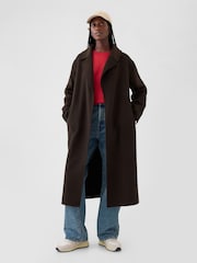 Gap Brown Belted Double Faced Wool-Blend Trench Coat - Image 1 of 5
