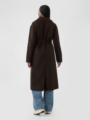 Gap Brown Belted Double Faced Wool-Blend Trench Coat - Image 2 of 5