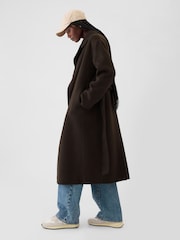 Gap Brown Belted Double Faced Wool-Blend Trench Coat - Image 3 of 5