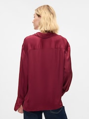 Gap Red Satin Perfect Shirt - Image 2 of 5