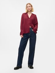 Gap Red Satin Perfect Shirt - Image 3 of 5
