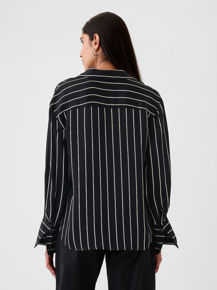 Gap Black Satin Perfect Shirt - Image 2 of 5