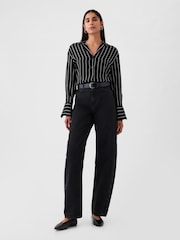 Gap Black Satin Perfect Shirt - Image 3 of 5