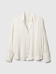 Gap Beige Satin Perfect Shirt - Image 4 of 5