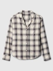 Gap Cream Matching Family Christmas Relaxed Flannel Pyjama Shirt - Image 4 of 4