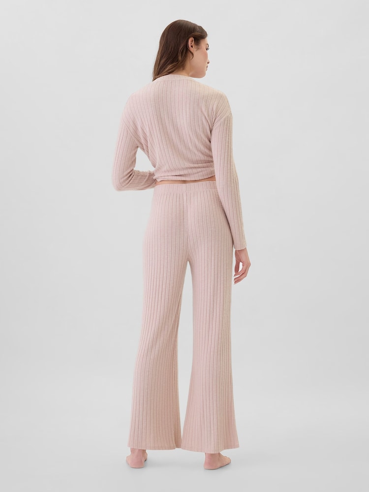 Roze - Gap ruimvallende geribbelde pyjamabroek met wijde pijpen - Image 2 of 4
